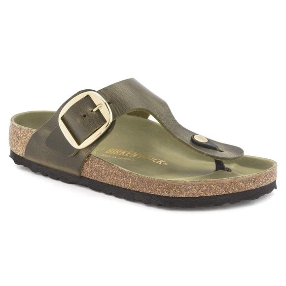 Birkenstock 41 Regular Fit Box Gizeh Big Buckle Olive/Green Women Sz 10 M 8 - Picture 1 of 6